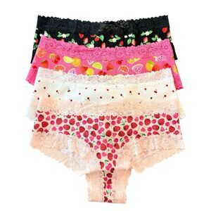 Victoria's Secret PINK Cheeky Lace Panties Womens Medium M LOT OF 4 VS Panty